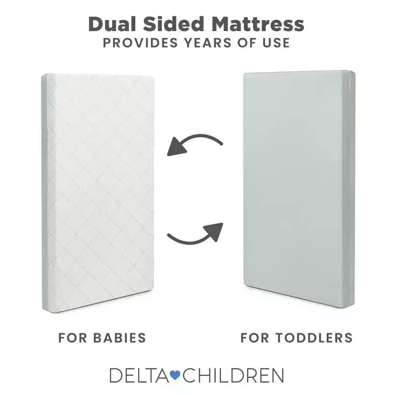 Materasso per culla e lettino 2-in-1 - Certificato Greenguard Gold, schiuma CertiPUR-US - Grigio