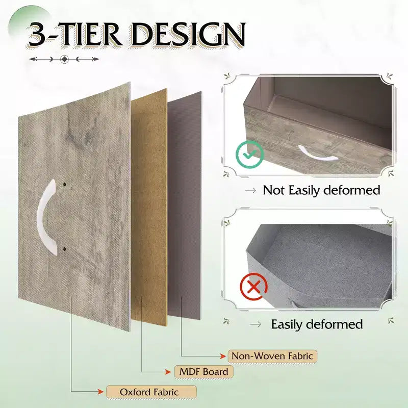 Comodino con 2 cassetti, mobile per camera da letto, dormitorio universitario, tavolino con contenitori in tessuto, dormitorio