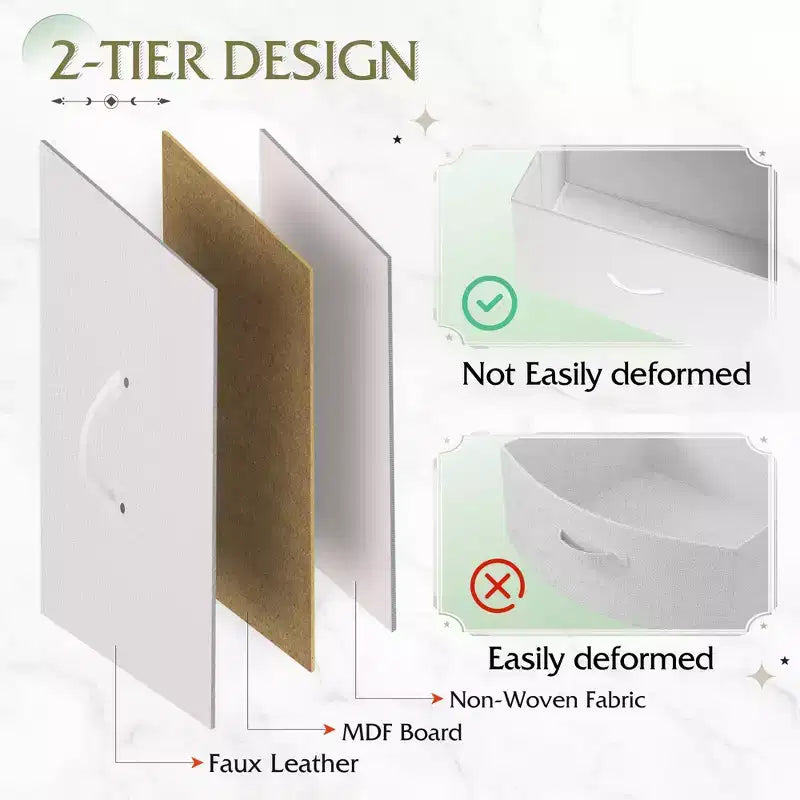 Comodino con 2 cassetti, mobile per camera da letto, dormitorio universitario, tavolino con contenitori in tessuto, dormitorio