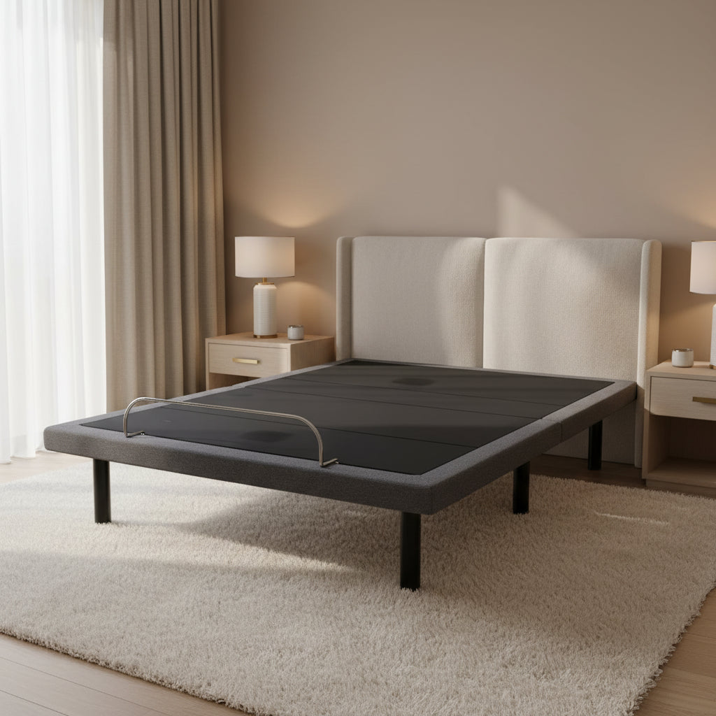 Base per Letto Regolabile con Massaggio, Inclinazione Testata e Pediera, Telecomando Wireless