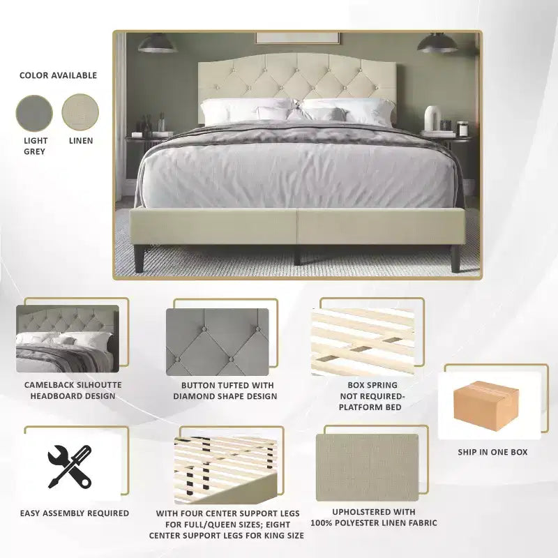 Letto a piattaforma King Size