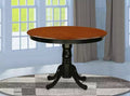 HomeStock Table 42 diameter Round Table, Black/Cherry
