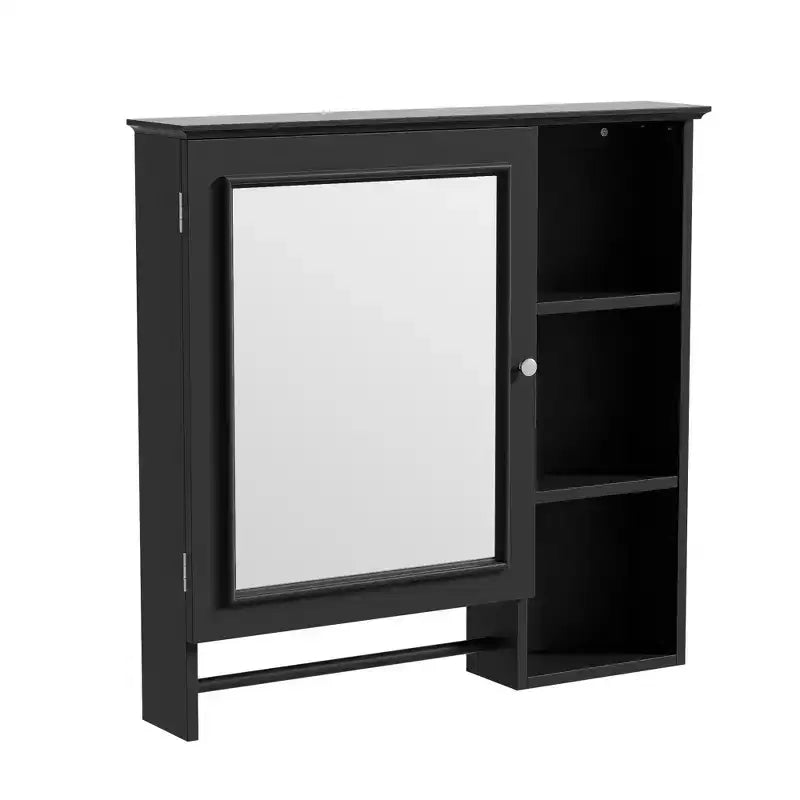 Mobiletto pensile da bagno con grande specchio sulla porta e ripiani regolabili