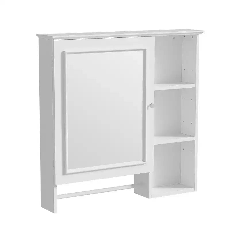 Mobiletto pensile da bagno con grande specchio sulla porta e ripiani regolabili