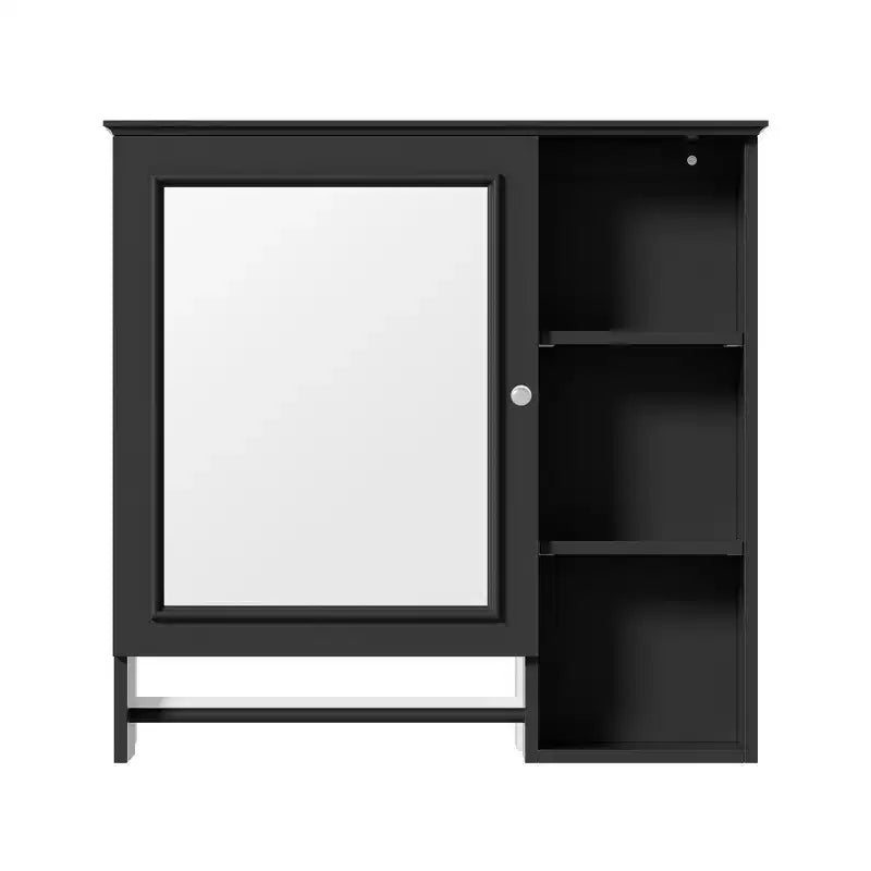 Mobiletto pensile da bagno con grande specchio sulla porta e ripiani regolabili