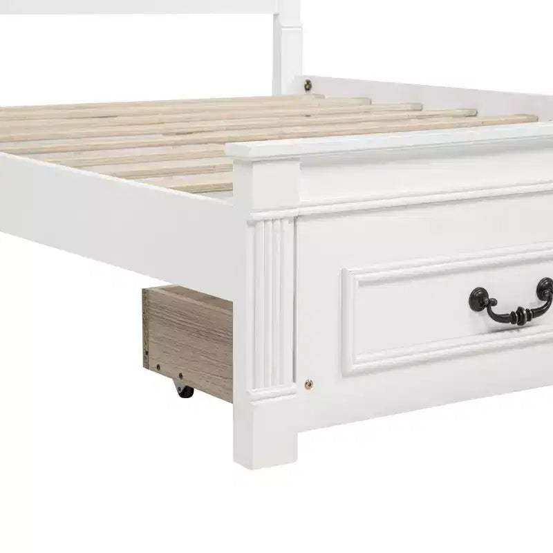 Letto moderno in legno Luxystar con testiera alta, pediera, 2 cassetti portaoggetti e luci