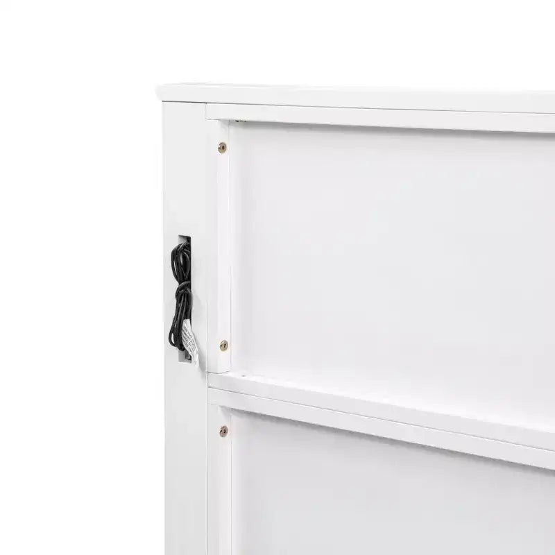 Letto moderno in legno Luxystar con testiera alta, pediera, 2 cassetti portaoggetti e luci