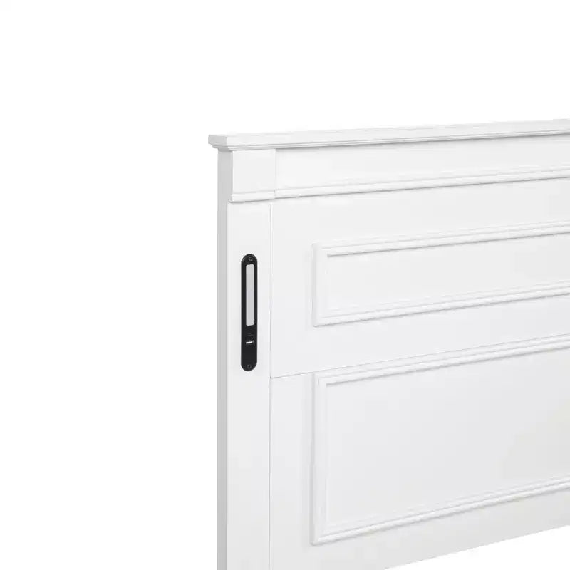 Letto moderno in legno Luxystar con testiera alta, pediera, 2 cassetti portaoggetti e luci