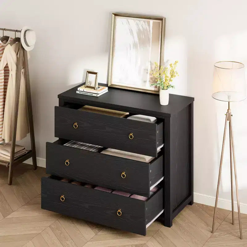 Comodino a 3 cassetti per camera da letto, cassettiera larga 80 cm, armadietto portaoggetti alto e autoportante e organizer per vestiti per soggiorno e corridoio