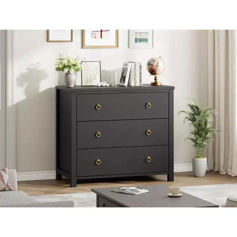 3 Drawer Dresser for Bedroom, 31.5 Inch Wide Chest of Drawers, Tall Freestanding Storage Cabinet & Clothes Organizer for Living Room & Hallway