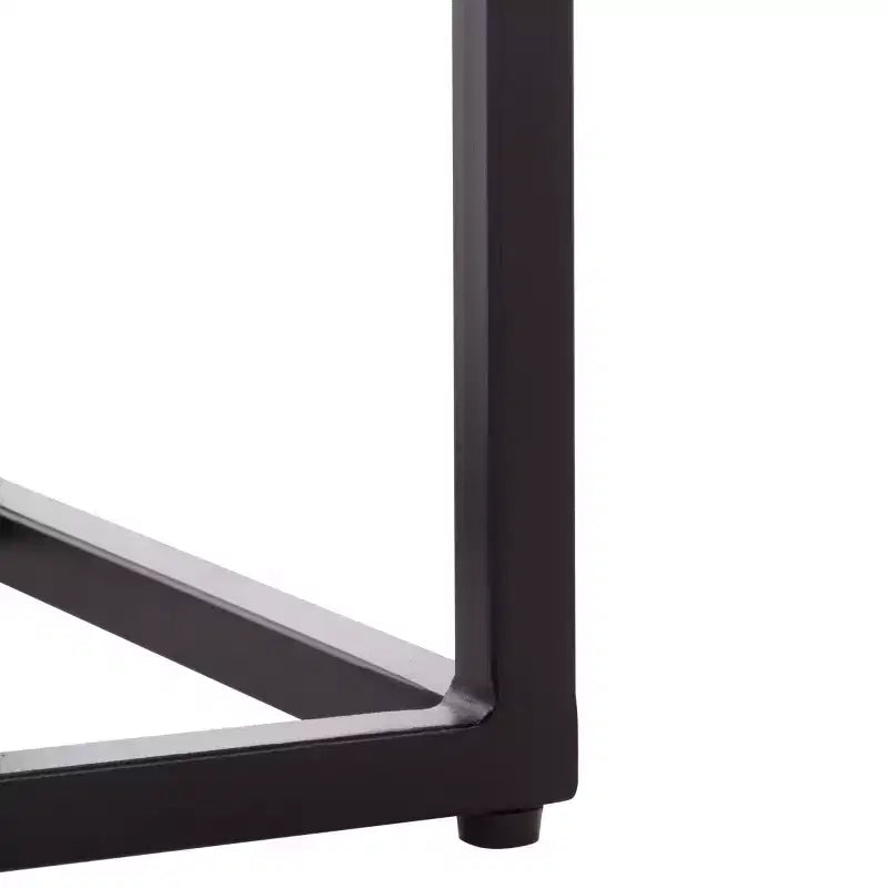 Tavolino d'appoggio Macklyn Square con ripiano in marmo - Marrone chiaro/Nero