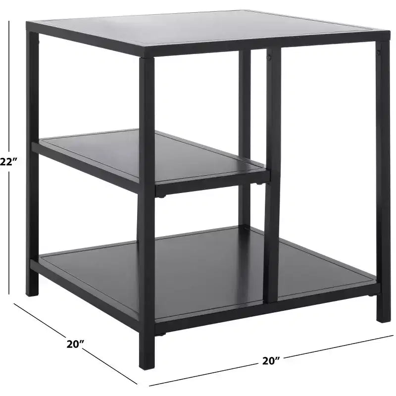 Tavolino d'appoggio Hodge Metal a 3 ripiani - SFV9557 - Nero