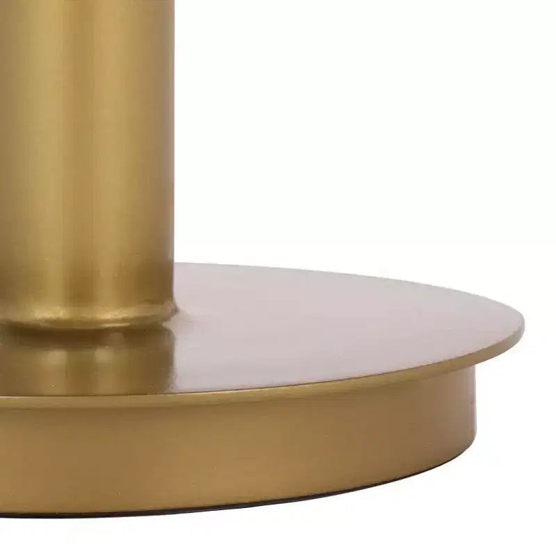 Tavolino d'appoggio Branxton con ripiano in marmo - Ottone/Bianco