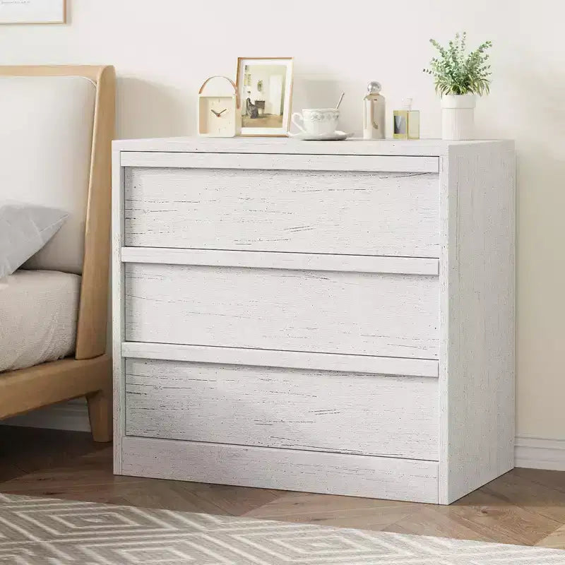 Comodino alto con cassetto in rovere naturale - Tavolino moderno per camera da letto, cameretta e soggiorno