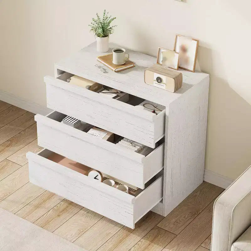 Comodino alto con cassetto in rovere naturale - Tavolino moderno per camera da letto, cameretta e soggiorno