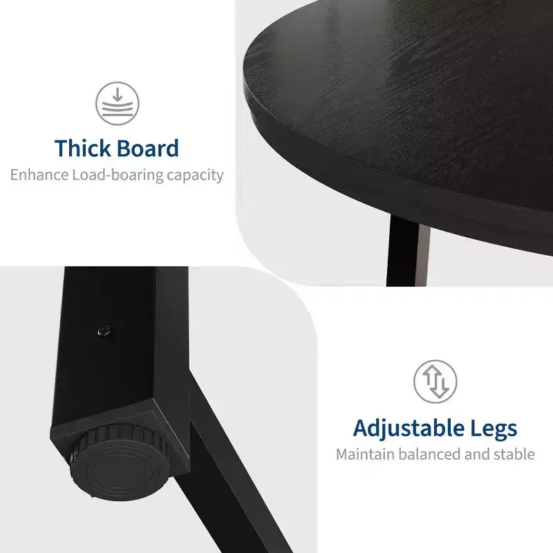 Tavolo da pranzo rotondo per 4-6 persone, tavolo da pranzo industriale da 119 cm con base in metallo, tavolo da cucina per sala da pranzo, piccoli spazi, appartamento