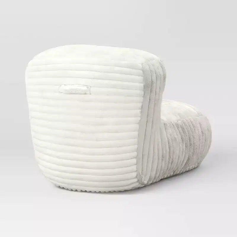Poltrona Dorm Sacco Imbottita in Memory Foam con Rivestimento in Velluto a Coste e Schienale Alto Strutturato Crema - Room Essentials™