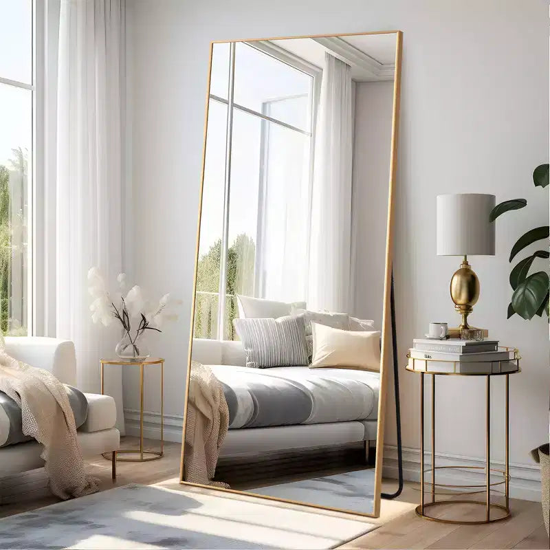 Dovelina Metal Frame Rectangle Full Length Mirror Freestanding Mirror Floor Mirror Leaning Mirror