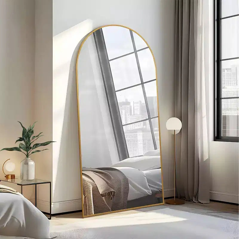 Specchio Moderno a Figura Intera con Cornice in Lega di Alluminio, Grande Specchio da Parete