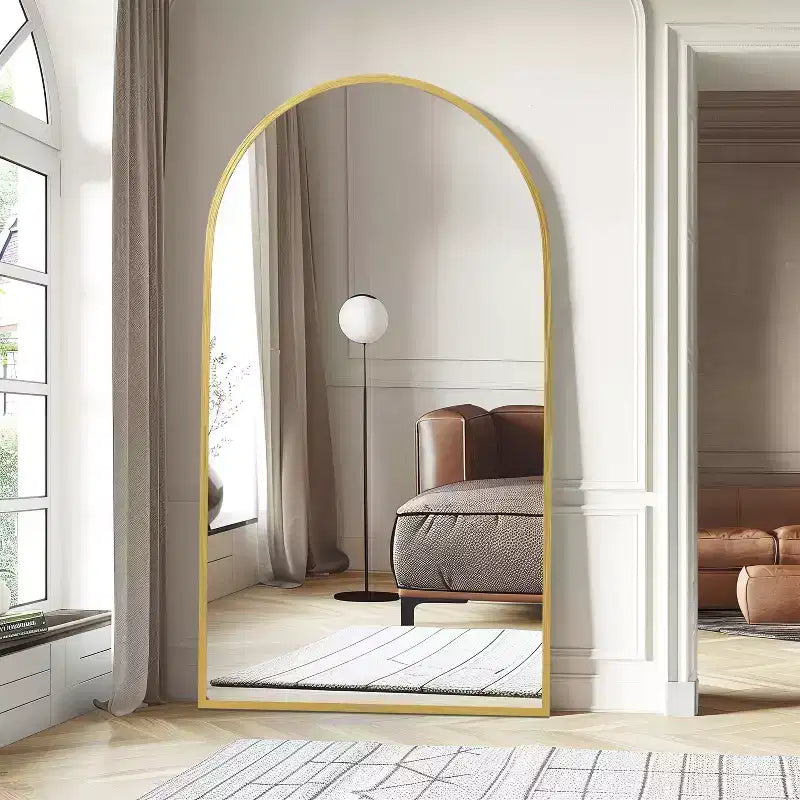 Specchio Moderno a Figura Intera con Cornice in Lega di Alluminio, Grande Specchio da Parete