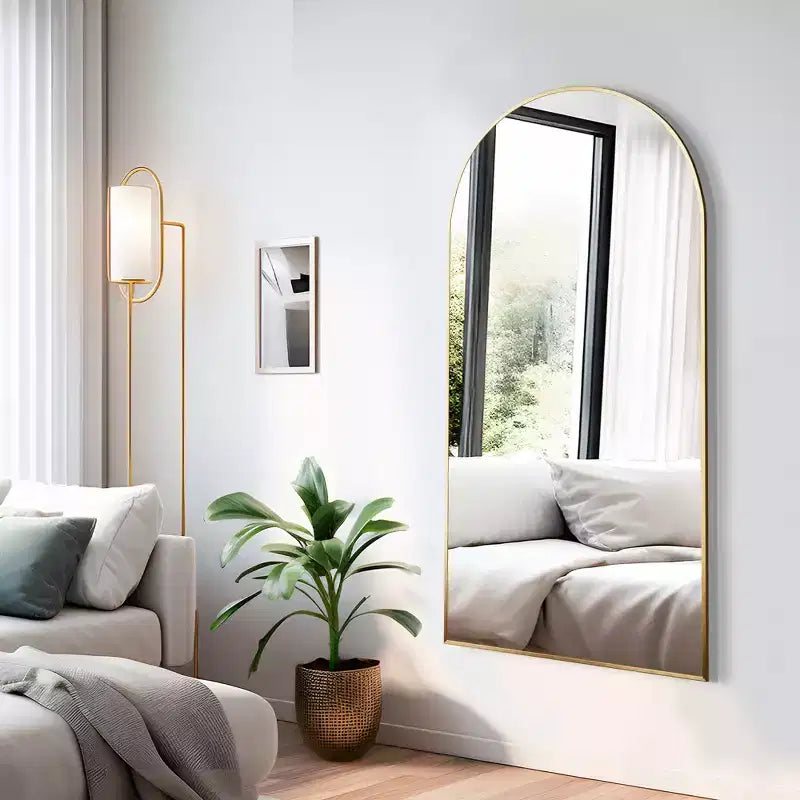 Specchio Moderno a Figura Intera con Cornice in Lega di Alluminio, Grande Specchio da Parete