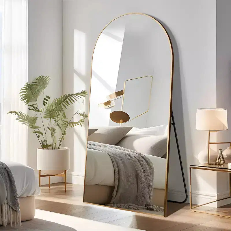 Specchio Moderno a Figura Intera con Cornice in Lega di Alluminio, Grande Specchio da Parete