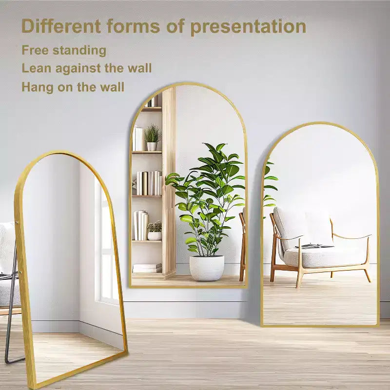 Specchio Moderno a Figura Intera con Cornice in Lega di Alluminio, Grande Specchio da Parete