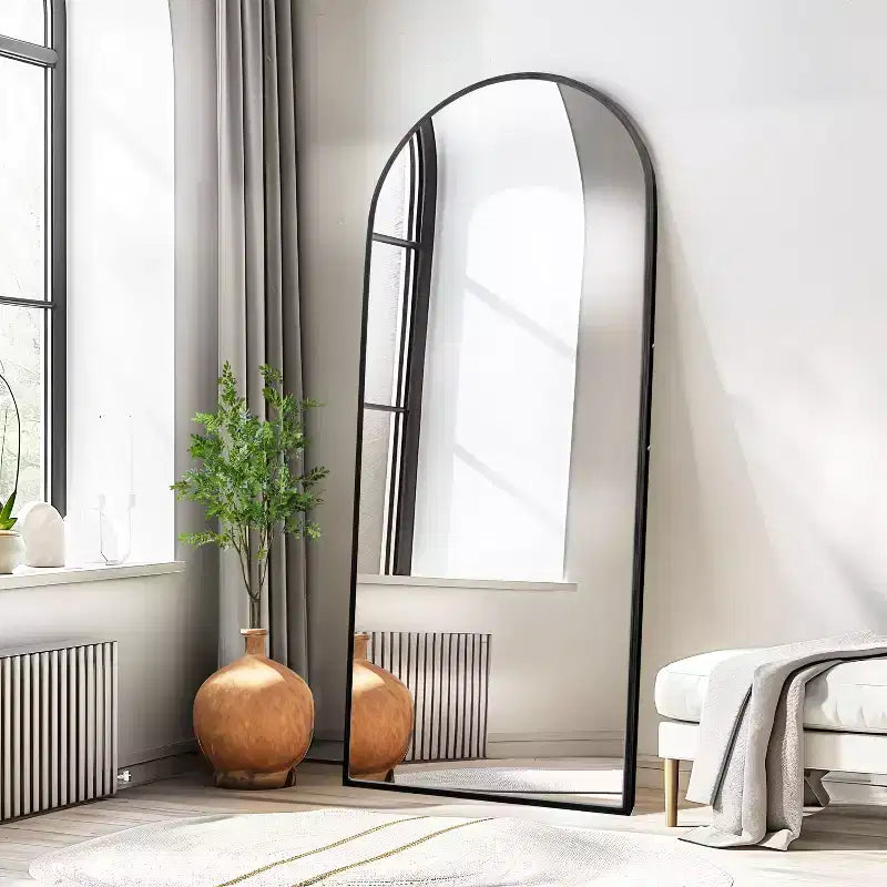 Specchio Moderno a Figura Intera con Cornice in Lega di Alluminio, Grande Specchio da Parete