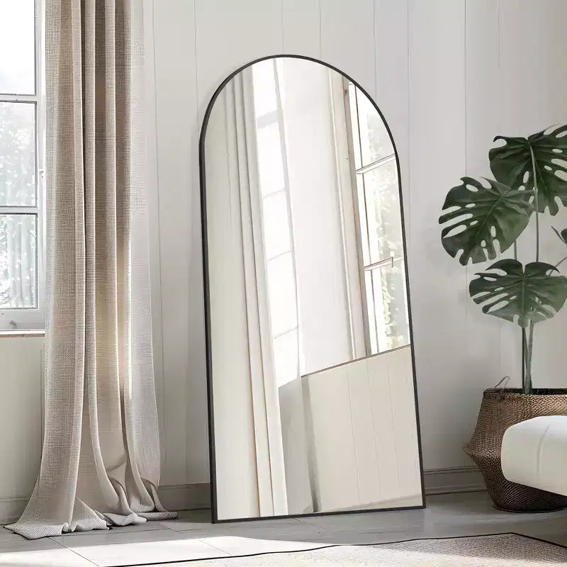 Specchio Moderno a Figura Intera con Cornice in Lega di Alluminio, Grande Specchio da Parete