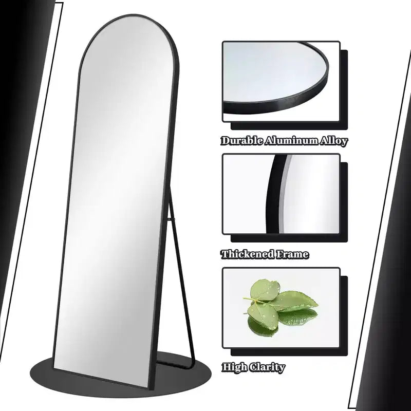 Specchio Moderno a Figura Intera con Cornice in Lega di Alluminio, Grande Specchio da Parete