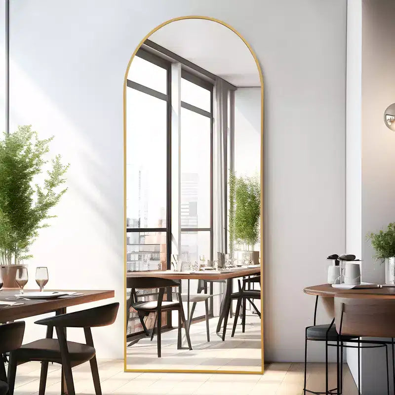Specchio Moderno a Figura Intera con Cornice in Lega di Alluminio, Grande Specchio da Parete