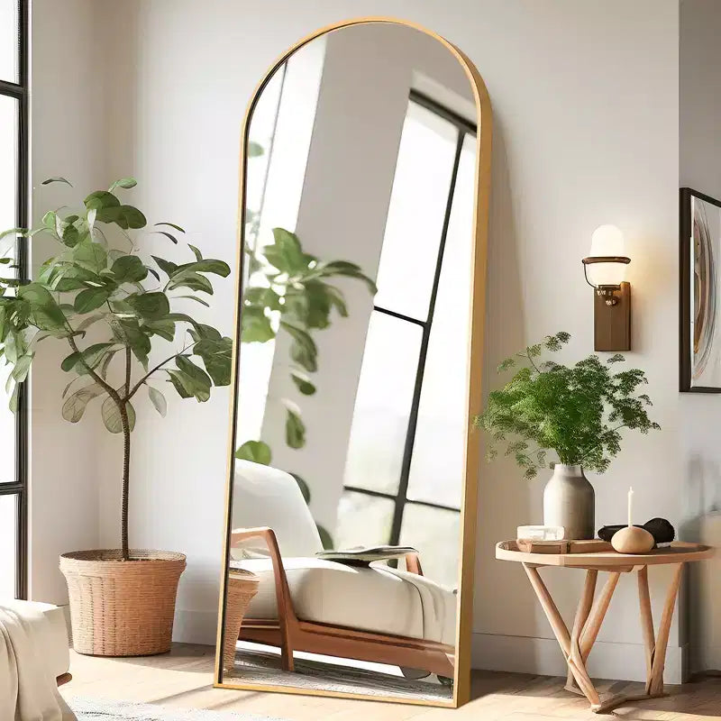 Specchio Moderno a Figura Intera con Cornice in Lega di Alluminio, Grande Specchio da Parete