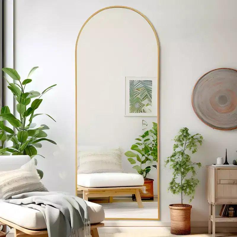 Specchio Moderno a Figura Intera con Cornice in Lega di Alluminio, Grande Specchio da Parete