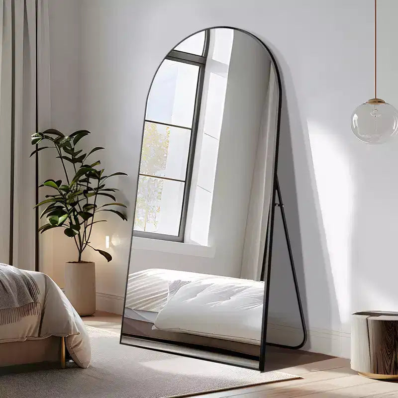 Specchio Moderno a Figura Intera con Cornice in Lega di Alluminio, Grande Specchio da Parete