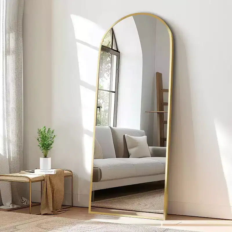 Specchio Moderno a Figura Intera con Cornice in Lega di Alluminio, Grande Specchio da Parete