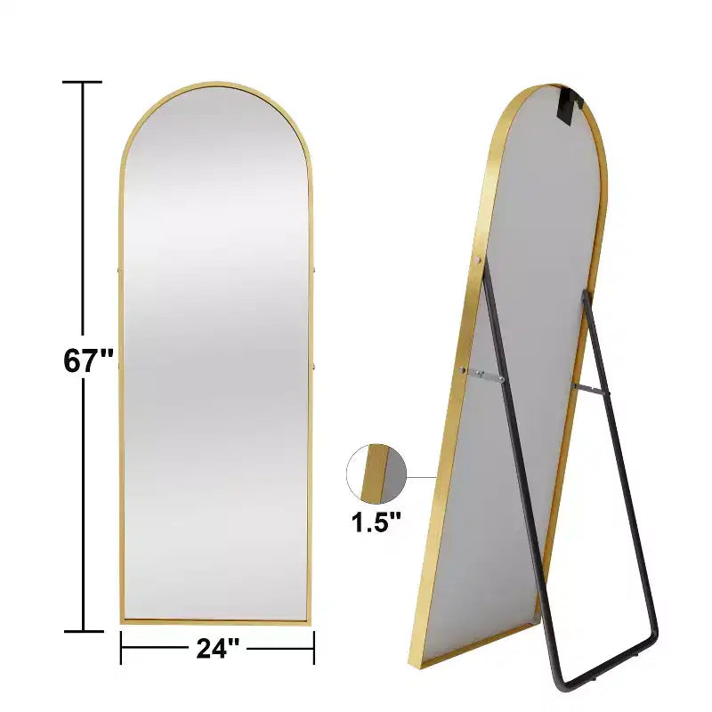 Specchio Moderno a Figura Intera con Cornice in Lega di Alluminio, Grande Specchio da Parete