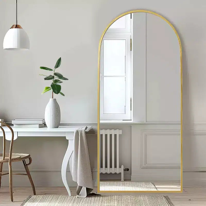 Specchio Moderno a Figura Intera con Cornice in Lega di Alluminio, Grande Specchio da Parete