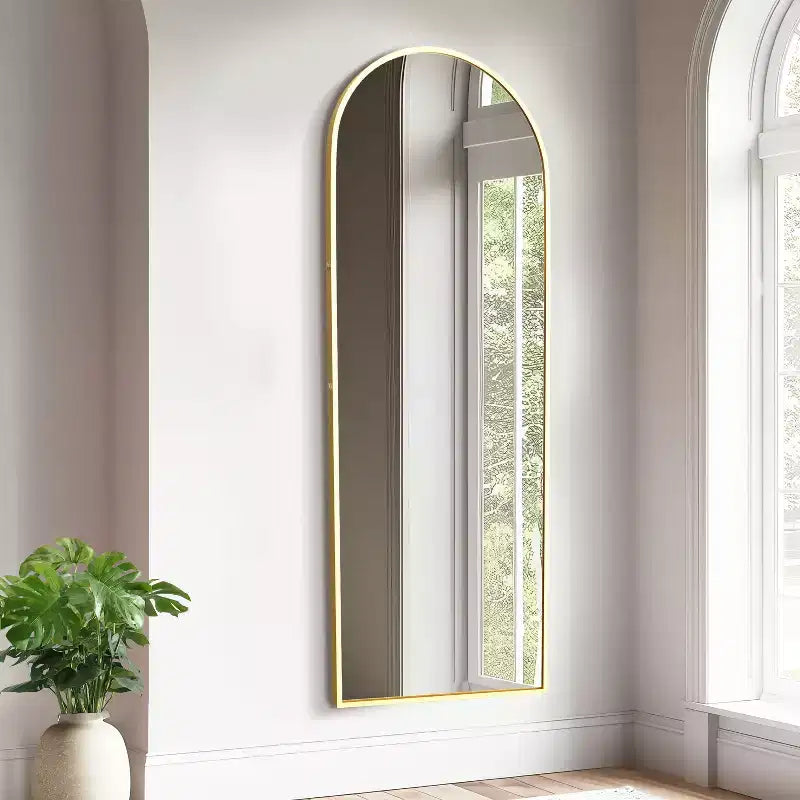 Specchio Moderno a Figura Intera con Cornice in Lega di Alluminio, Grande Specchio da Parete