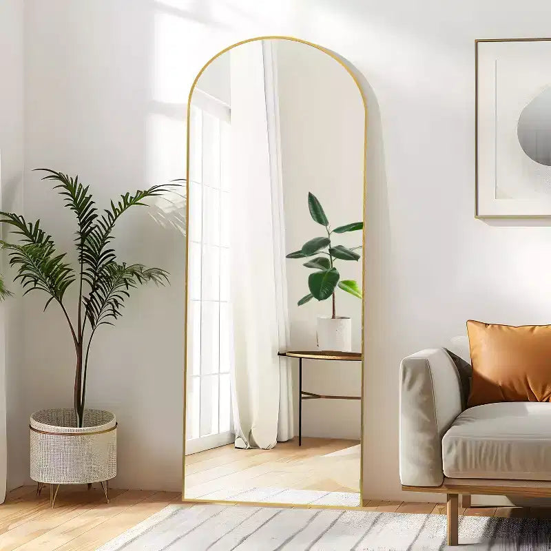 Specchio Moderno a Figura Intera con Cornice in Lega di Alluminio, Grande Specchio da Parete