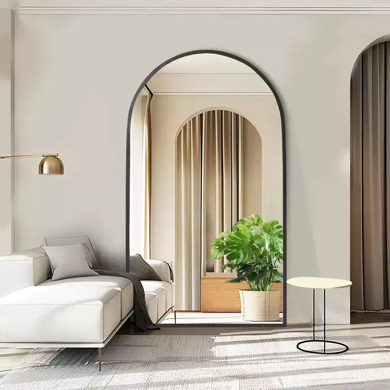 Specchio Moderno a Figura Intera con Cornice in Lega di Alluminio, Grande Specchio da Parete