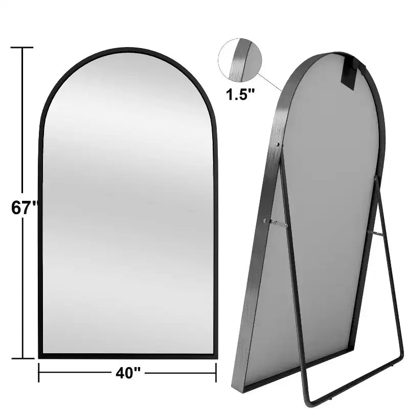 Specchio Moderno a Figura Intera con Cornice in Lega di Alluminio, Grande Specchio da Parete