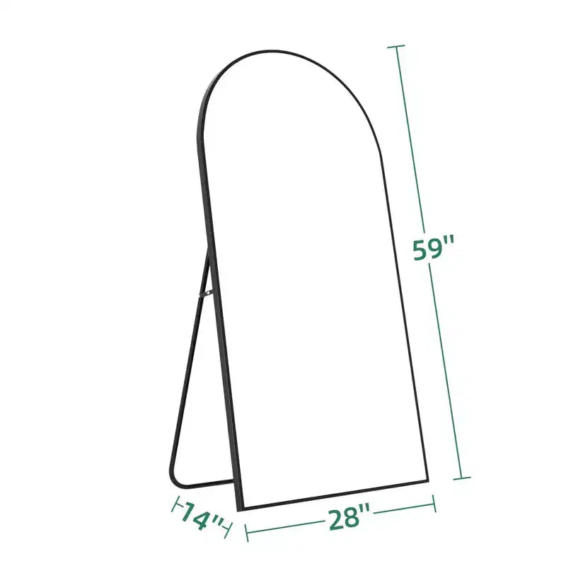 Specchio Moderno a Figura Intera con Cornice in Lega di Alluminio, Grande Specchio da Parete
