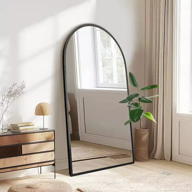 Specchio Moderno a Figura Intera con Cornice in Lega di Alluminio, Grande Specchio da Parete
