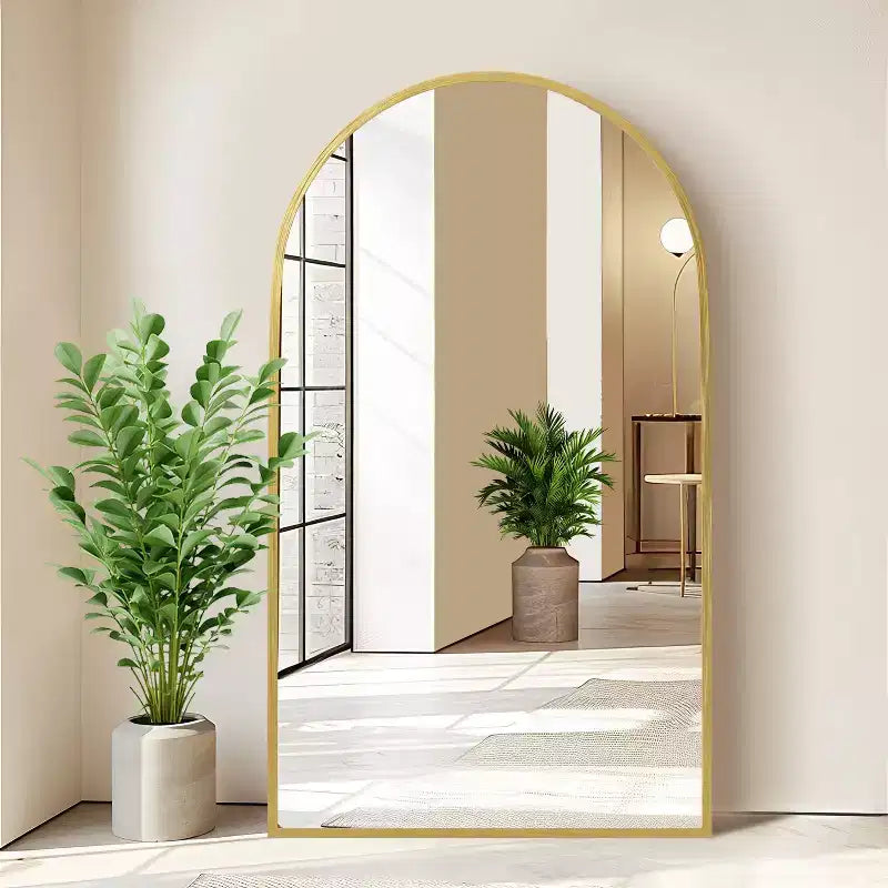 Specchio Moderno a Figura Intera con Cornice in Lega di Alluminio, Grande Specchio da Parete