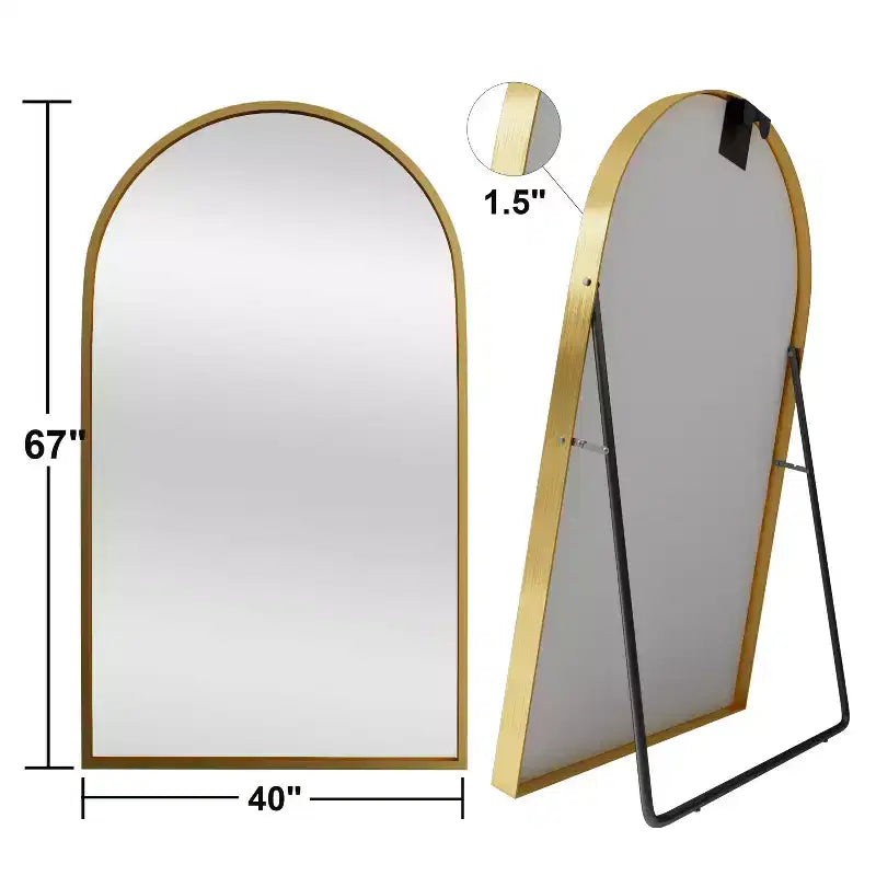Specchio Moderno a Figura Intera con Cornice in Lega di Alluminio, Grande Specchio da Parete