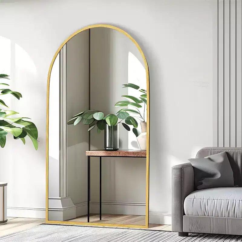 Specchio Moderno a Figura Intera con Cornice in Lega di Alluminio, Grande Specchio da Parete