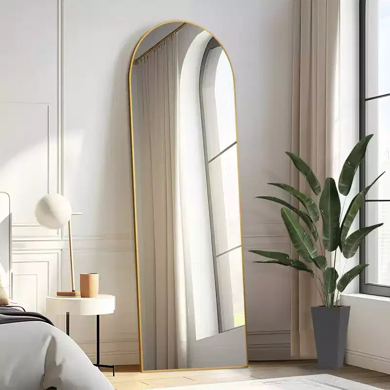 Specchio Moderno a Figura Intera con Cornice in Lega di Alluminio, Grande Specchio da Parete