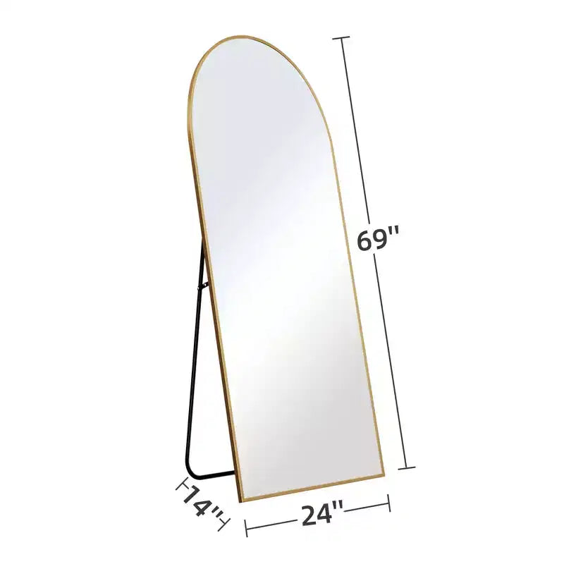 Specchio Moderno a Figura Intera con Cornice in Lega di Alluminio, Grande Specchio da Parete