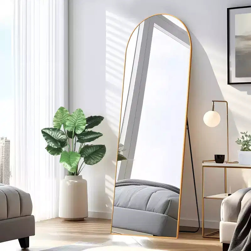 Specchio Moderno a Figura Intera con Cornice in Lega di Alluminio, Grande Specchio da Parete