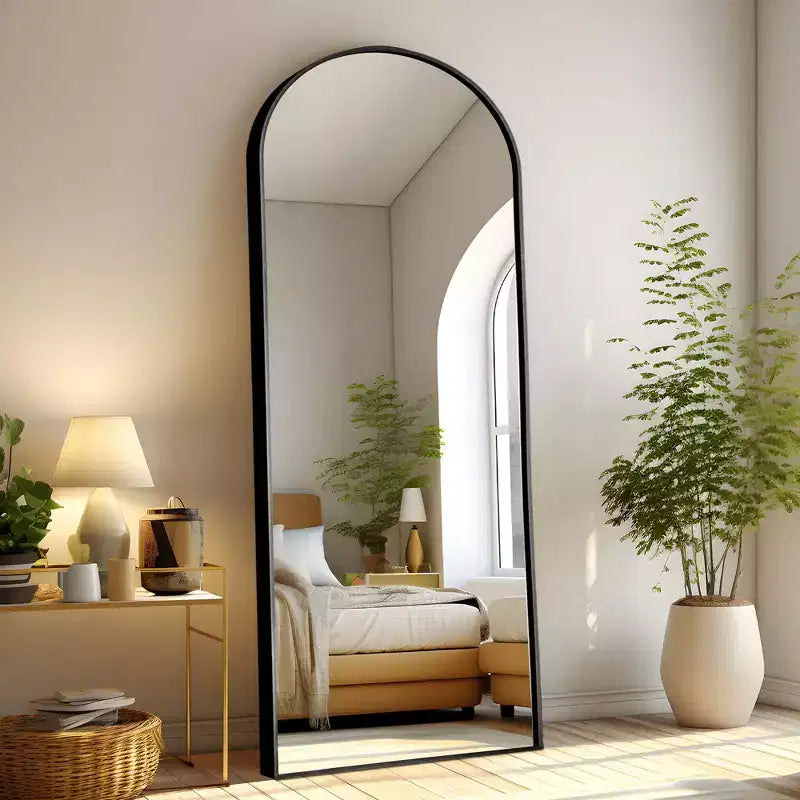 Specchio Moderno a Figura Intera con Cornice in Lega di Alluminio, Grande Specchio da Parete